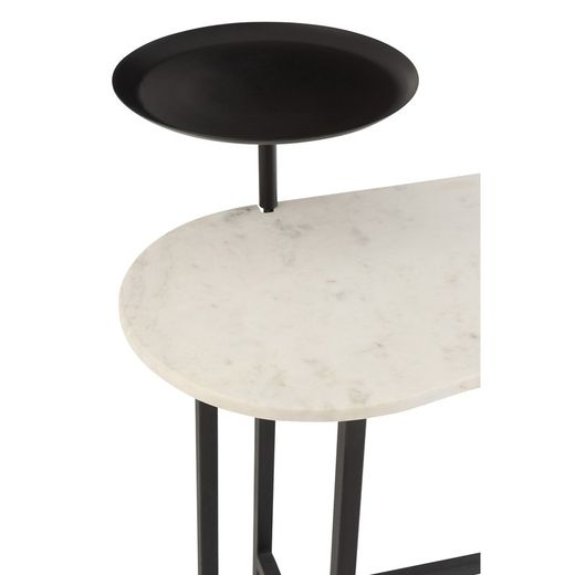 Konsole aus weißem/schwarzem Marmor und Eisen, 110 x 60 x 90 cm