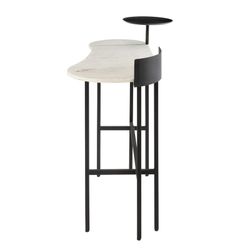 Konsole aus weißem/schwarzem Marmor und Eisen, 110 x 60 x 90 cm