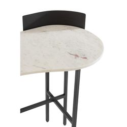 Konsole aus weißem/schwarzem Marmor und Eisen, 110 x 60 x 90 cm