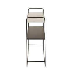 Black/White Marble and Iron Console, 90x30.5x80.5 cm