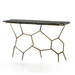 Console en métal noir, 130x41x77 cm