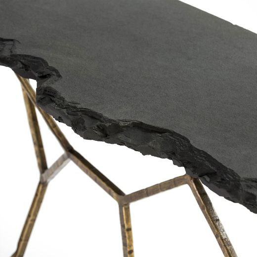 Console en métal noir, 130x41x77 cm