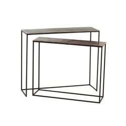 Silver metal console, 99x29x83 cm