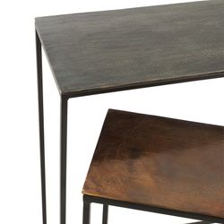 Silver metal console, 99x29x83 cm