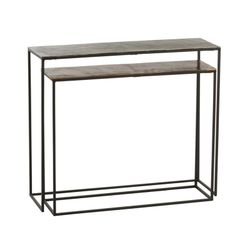 Silver metal console, 99x29x83 cm