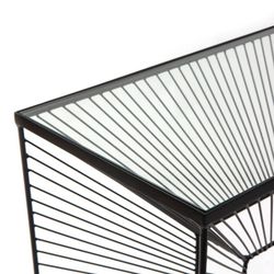Console en métal noir, 100x33x90 cm