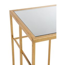 Console en verre doré/miroir et métal, 120x40x78 cm