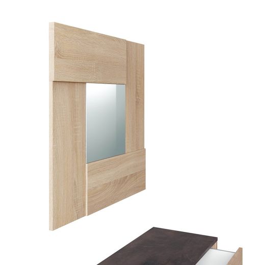 Console in wood and natural/brown glass, 92x33x79 cm | HI