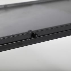 Kilrea iron and glass console in black, 100 x 35 x 80 cm