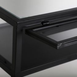 Kilrea iron and glass console in black, 100 x 35 x 80 cm