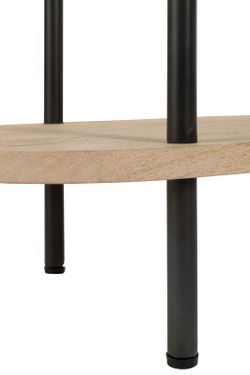 ELI ronde consoletafel in mangohout en naturel/zwart metaal, 140x40x98 cm
