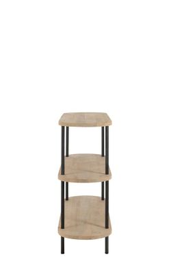 ELI ronde consoletafel in mangohout en naturel/zwart metaal, 140x40x98 cm
