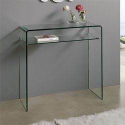 Konsola Sidney z półką ze szkła hartowanego 80 x 30 x 76 cm