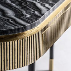 Consola de ferro Valbruna em ouro, 130 x 38 x 81 cm