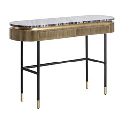 Consola de ferro Valbruna em ouro, 130 x 38 x 81 cm