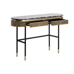 Consola de ferro Valbruna em ouro, 130 x 38 x 81 cm