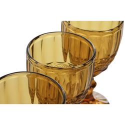 Set of 6 amber glass water glass, 8.7 x 8.7 x 17 cm | Classic Garbo