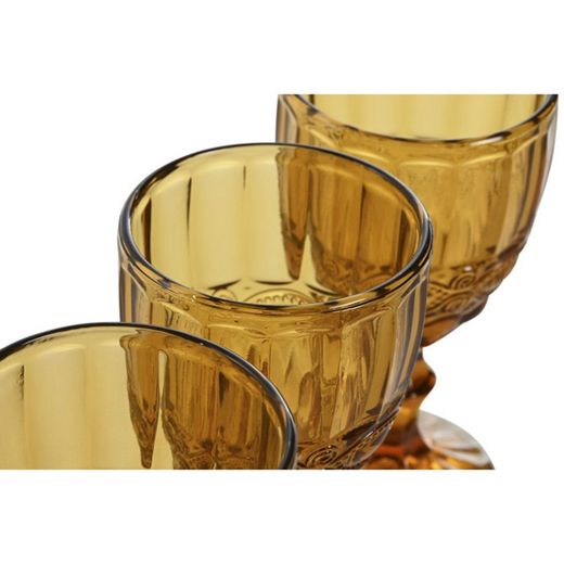 Set of 6 amber glass water glass, 8.7 x 8.7 x 17 cm | Classic Garbo