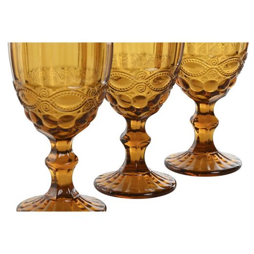 Set of 6 amber glass water glass, 8.7 x 8.7 x 17 cm | Classic Garbo