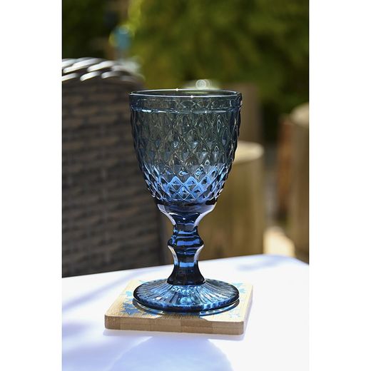 Glass water cup in blue, Ø 8.7 x 17 cm | Days