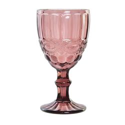 Pack of 6 crystal water glasses in pink | Cabral