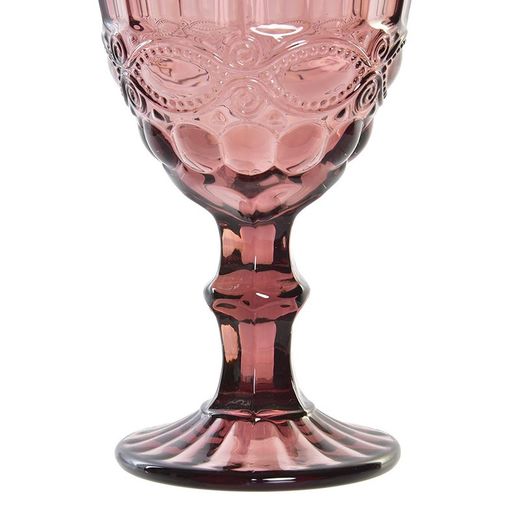 Pack of 6 crystal water glasses in pink | Cabral