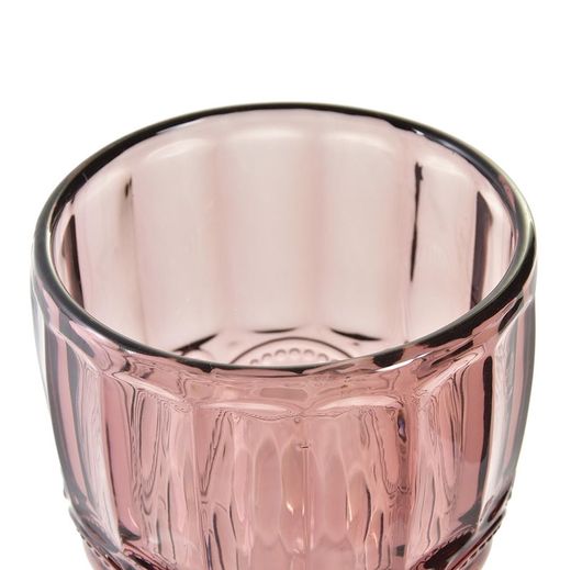 Pack of 6 crystal water glasses in pink | Cabral