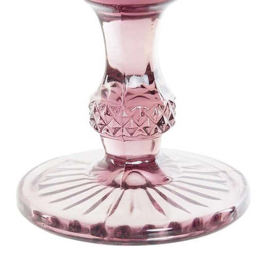 Pack of 6 crystal water glasses in pink | Da Gama