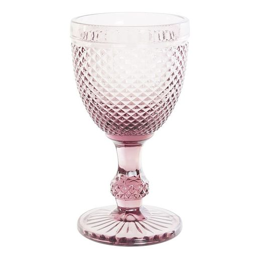 Pack of 6 crystal water glasses in pink | Da Gama