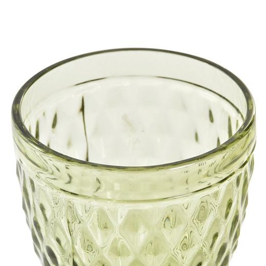 Pack of 6 glass water glasses in green | Days