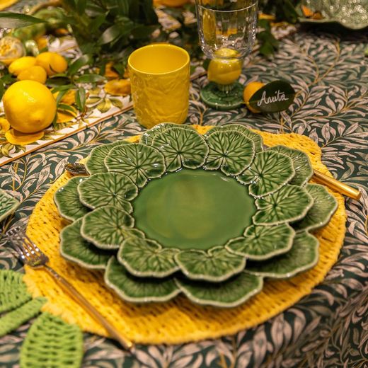 Earthenware and glass cup in yellow and green, Ø 9 x 16.5 cm | Carmen Limon