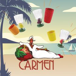 Earthenware and glass cup in yellow and green, Ø 9 x 16.5 cm | Carmen Limon