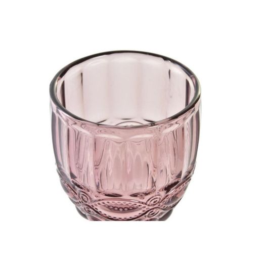 Copa de vino de cristal en rosa, 8 x 8 x 15,5 cm | Cabral