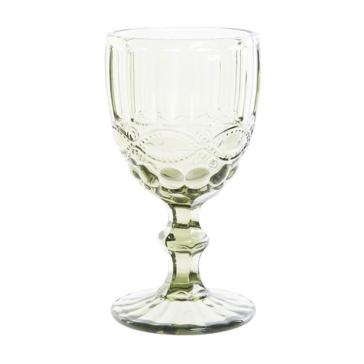 Verre à vin en cristal vert, Ø 8 x 15,5 cm | Cabral