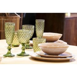 Crystal wine glass in green, Ø 8 x 15.5 cm | Days