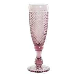 Conjunto de 6 taças para flauta em cristal rosa, Ø 7 x 20 cm | Da Gama