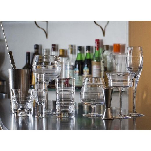 Transparent glass flute cup, Ø 8 x 26 cm | Vinyl