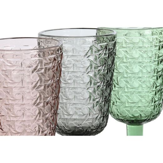 Set de 6 copas de agua y 6 vasos de cristal en multicolor | Colors