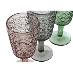 Set de 6 copas de agua y 6 vasos de cristal en multicolor | Colors
