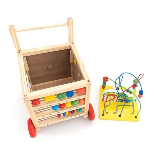 Correpasillos con multiactividades montessori de pino en multicolor, 33 x 33 x 49,5 cm | Corfù