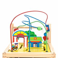 Correpasillos con multiactividades montessori de pino en multicolor, 33 x 33 x 49,5 cm | Corfù
