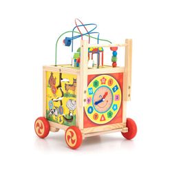 Ride-on πολλαπλών δραστηριοτήτων σε στυλ Montessori από πεύκο σε πολύχρωμο, 33x33x49,5 cm | Κέρκυρα