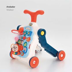 Andador multifuncional em polietileno multicolor, 50x38x60 cm | Carrinho Musical