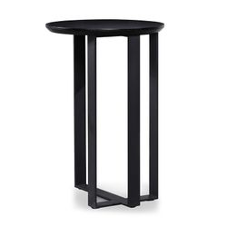 COX | Black wooden side table Ø45 x 67 cm