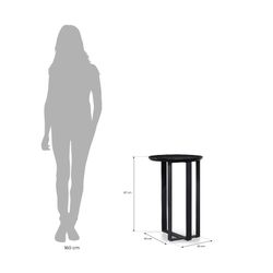 COX | Black wooden side table Ø45 x 67 cm