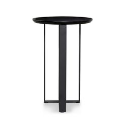 COX | Black wooden side table Ø45 x 67 cm