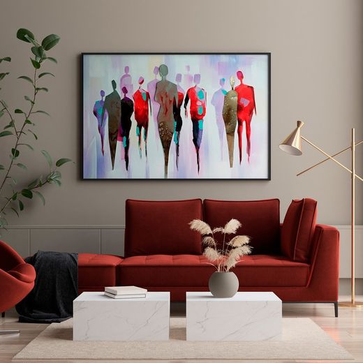 Marcheurs de peinture abstraite (120 x 80 cm) | Série abstraite