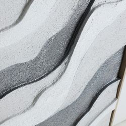 Abstract canvas print in white and grey, 80 x 4 x 100 cm | Maddox