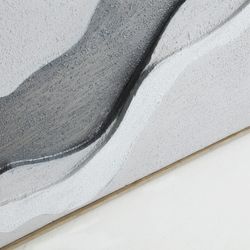 Abstract canvas print in white and grey, 80 x 4 x 100 cm | Maddox