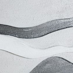 Abstract canvas print in white and grey, 80 x 4 x 100 cm | Maddox